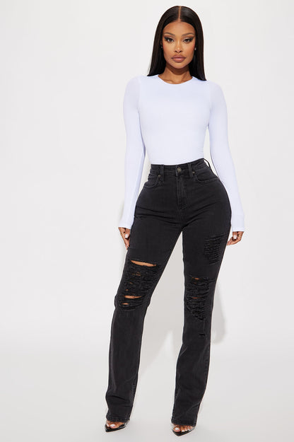 Becky Ribbed Bodysuit - White