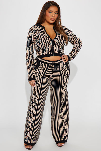 Stay Pretty Sweater Pant Set - Black/combo