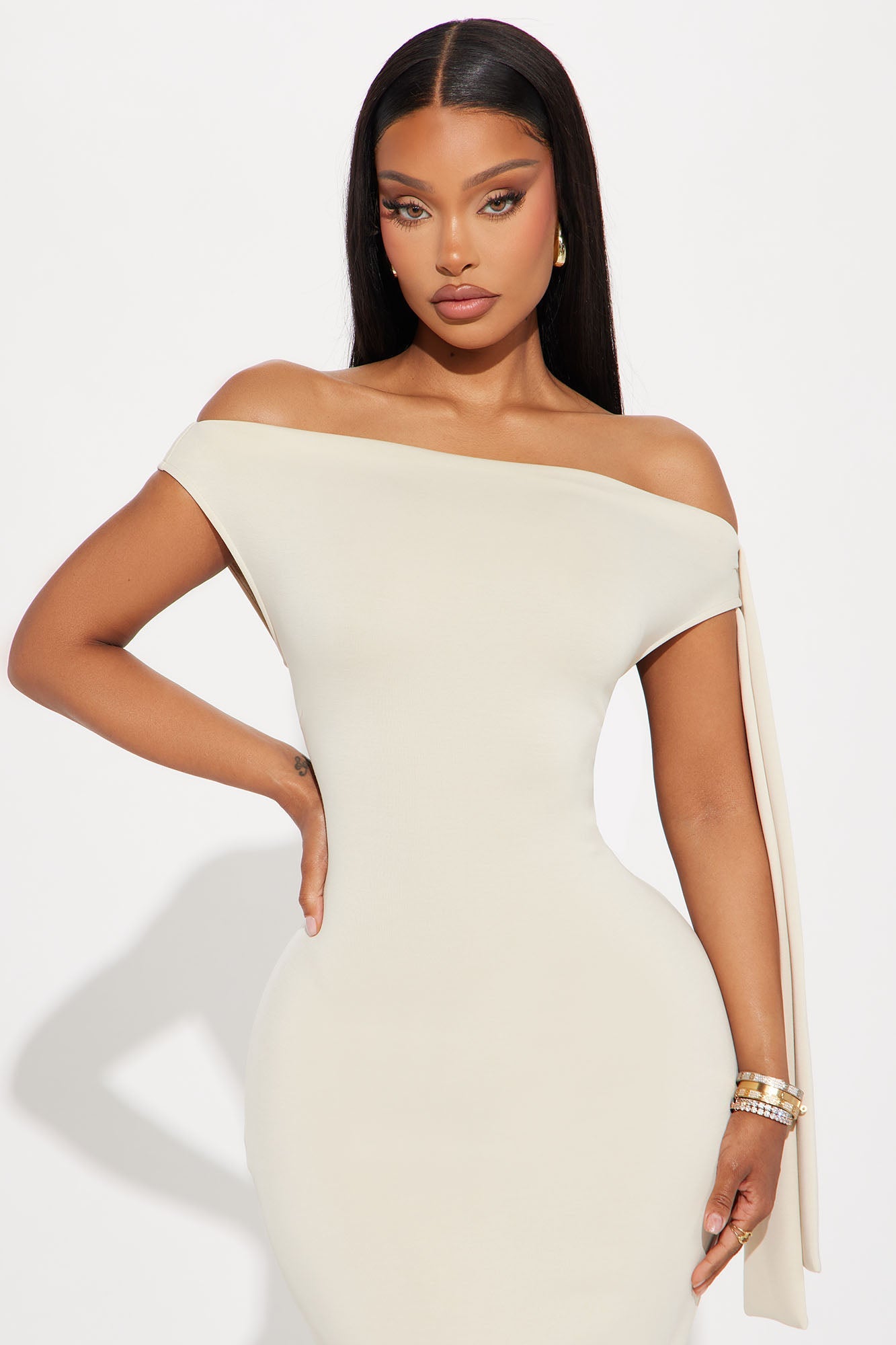Paris Knotted Maxi Dress - Stone