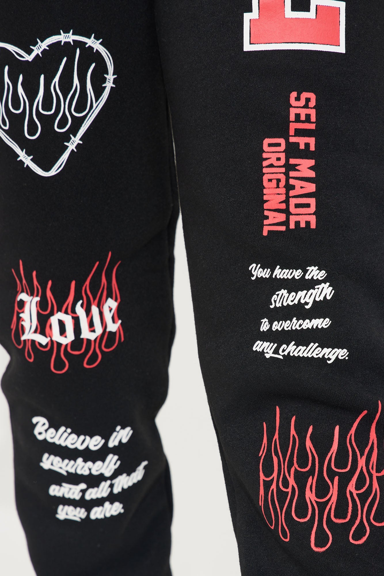 Mini Keep Loving Fleece Pant Set - Black