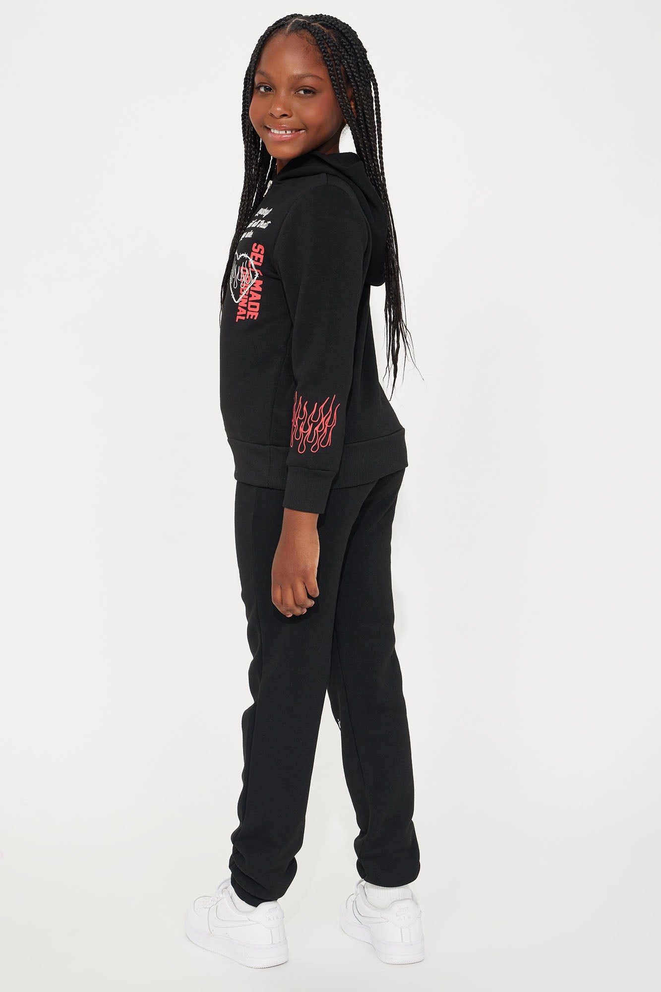 Mini Keep Loving Fleece Pant Set - Black