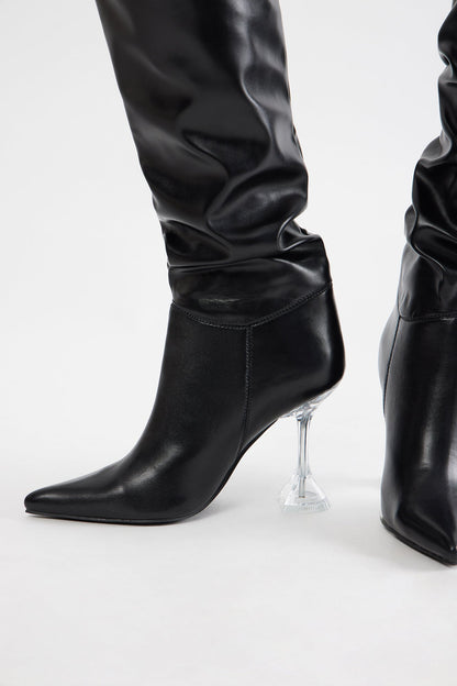 Cyrus Knee High Boots - Black