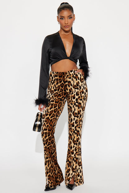 Feeling Fierce Velvet Leopard Pant - Leopard