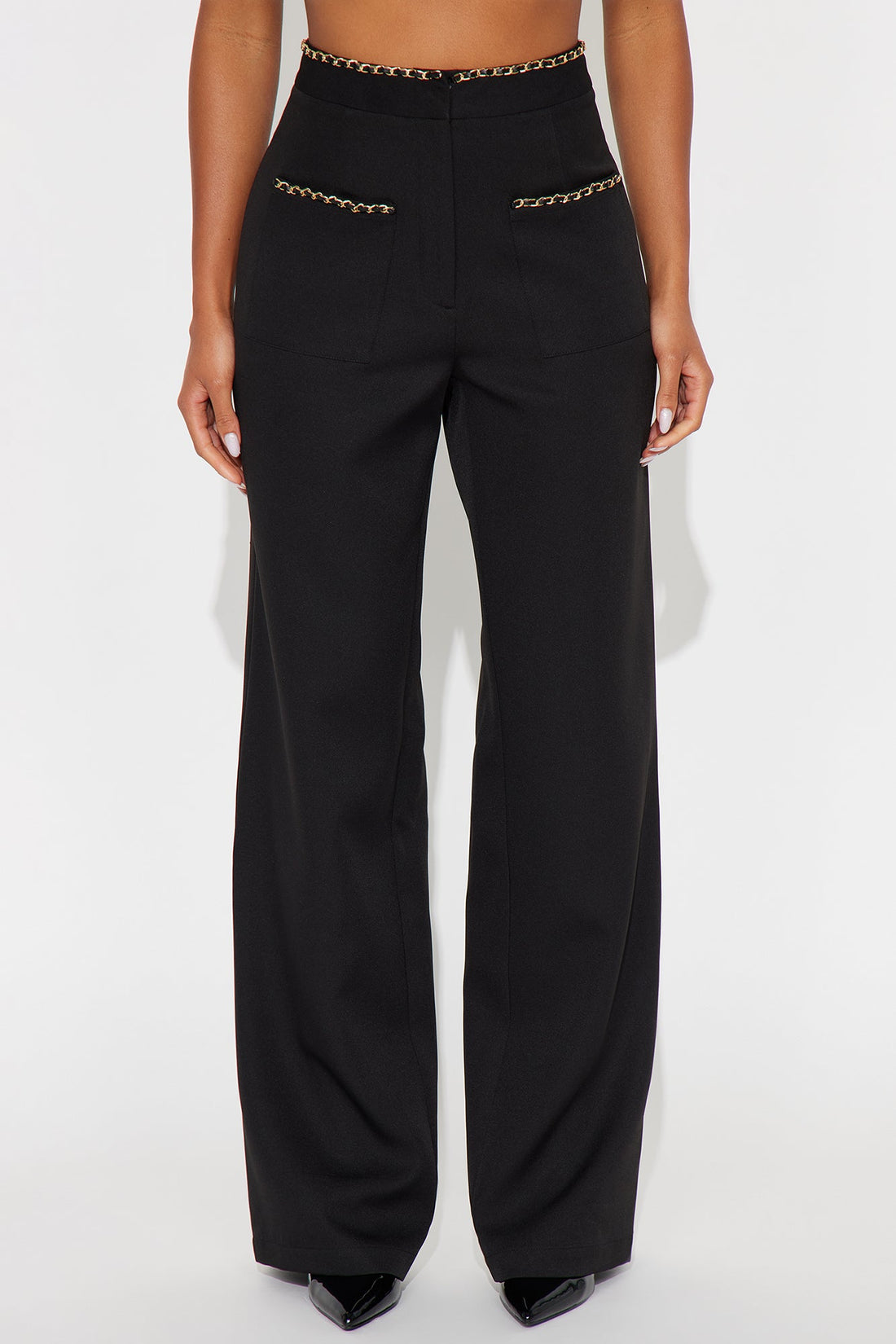 Sania Wide Leg Trouser Pant 33″ - Black