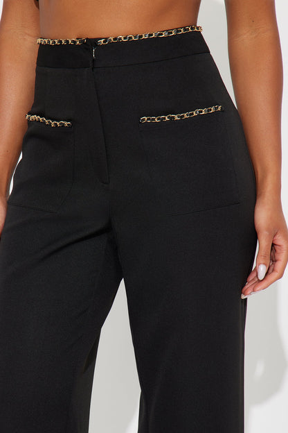 Sania Wide Leg Trouser Pant 33″ - Black