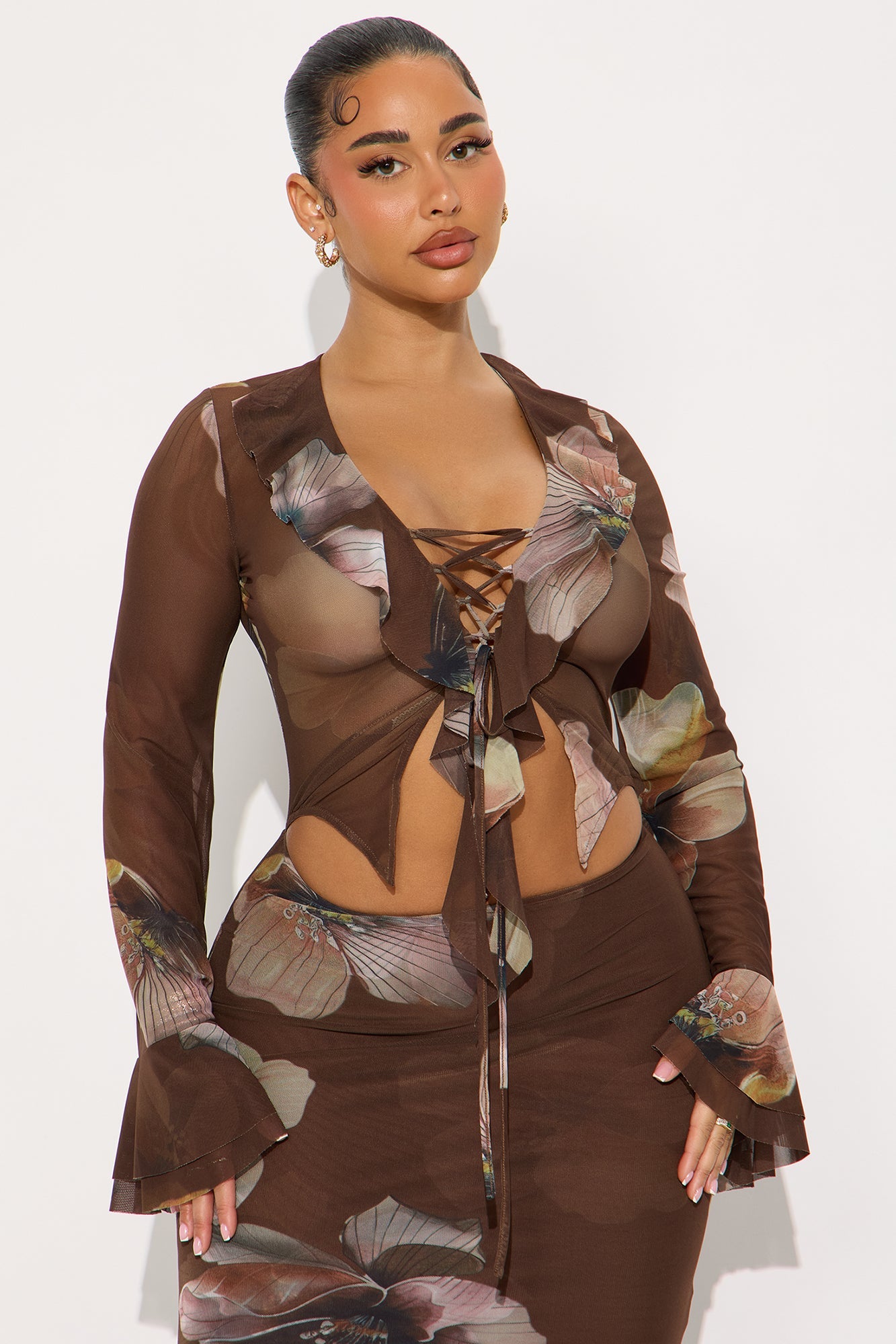 More Than Yours Floral Maxi Dress - Brown/combo