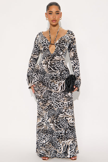 Wildly In Love Maxi Dress - Grey/combo