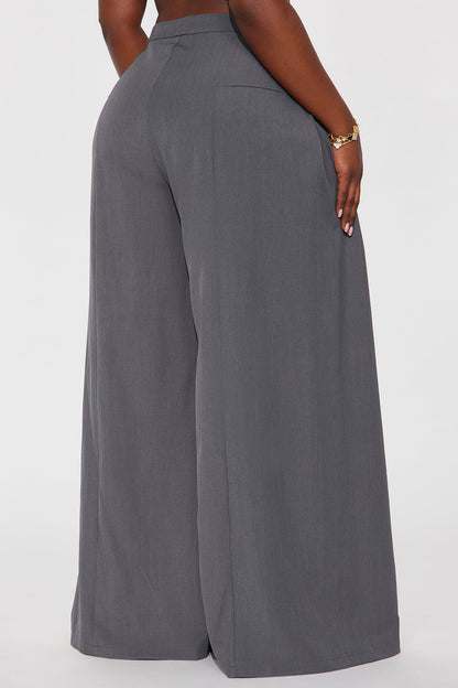 Carmina Wide Leg Pant 33″ - Charcoal