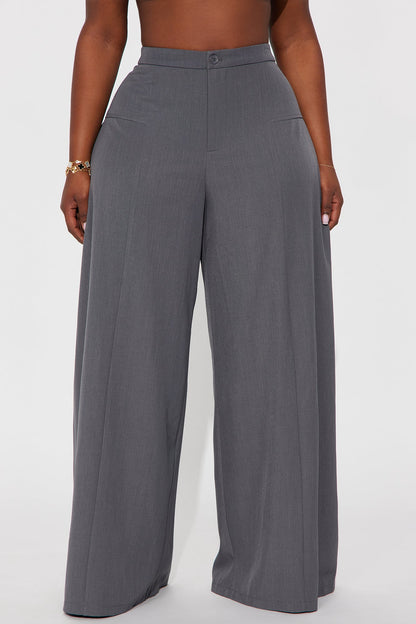 Carmina Wide Leg Pant 33″ - Charcoal