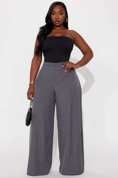 Carmina Wide Leg Pant 33″ - Charcoal