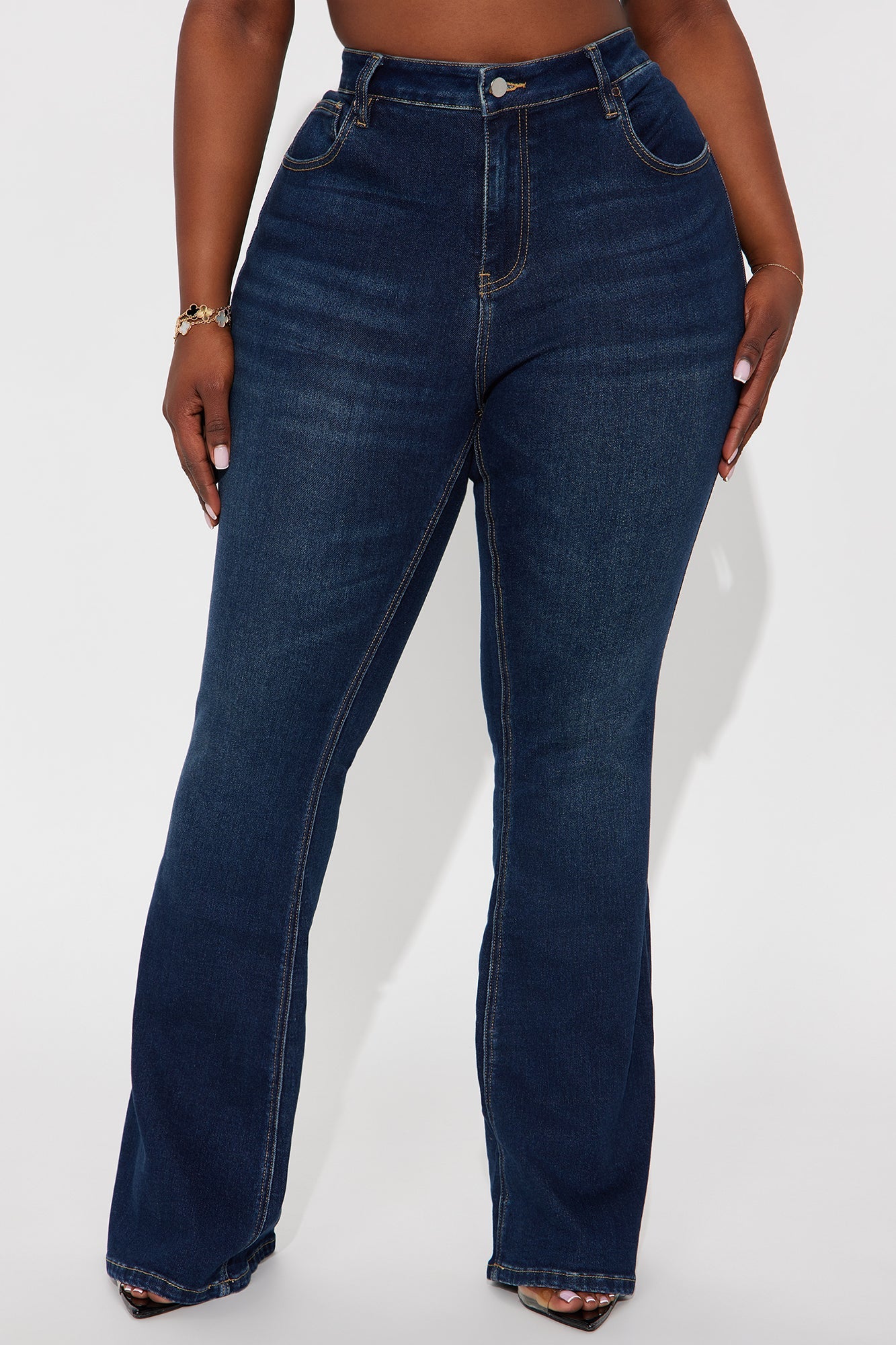 Kenny Mid Rise Flare Jeans - Dark Wash