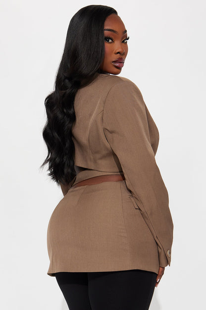 The Corey Cutout Blazer - Mocha