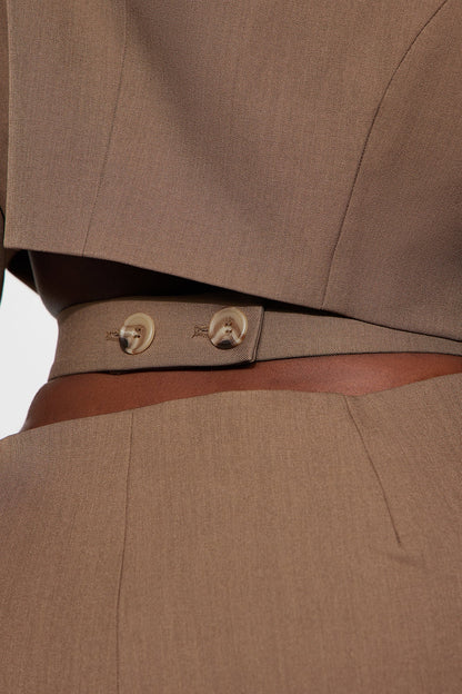 The Corey Cutout Blazer - Mocha