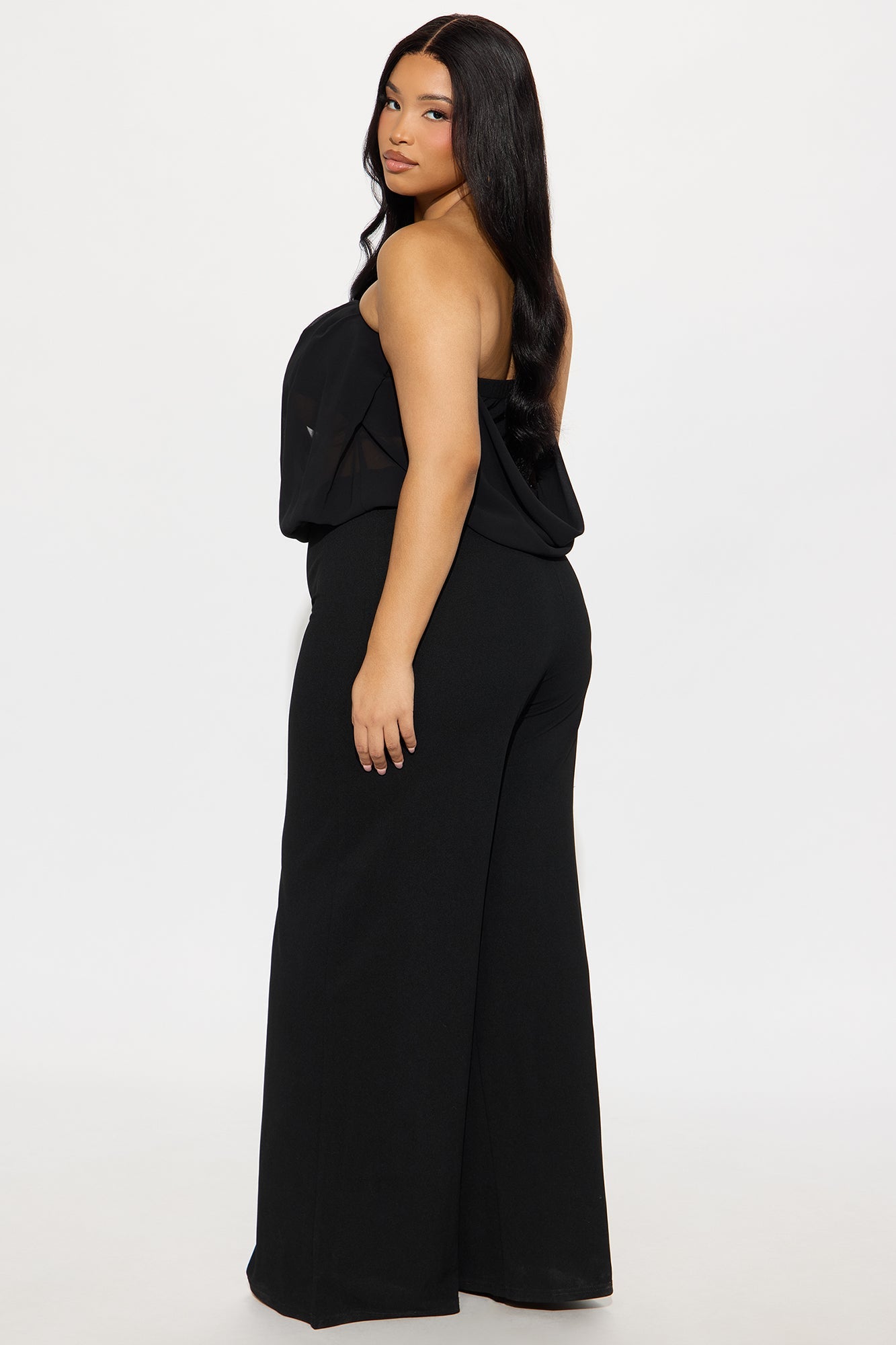 Roxana Cowl Neck Wide Leg Jumpsuit - Black