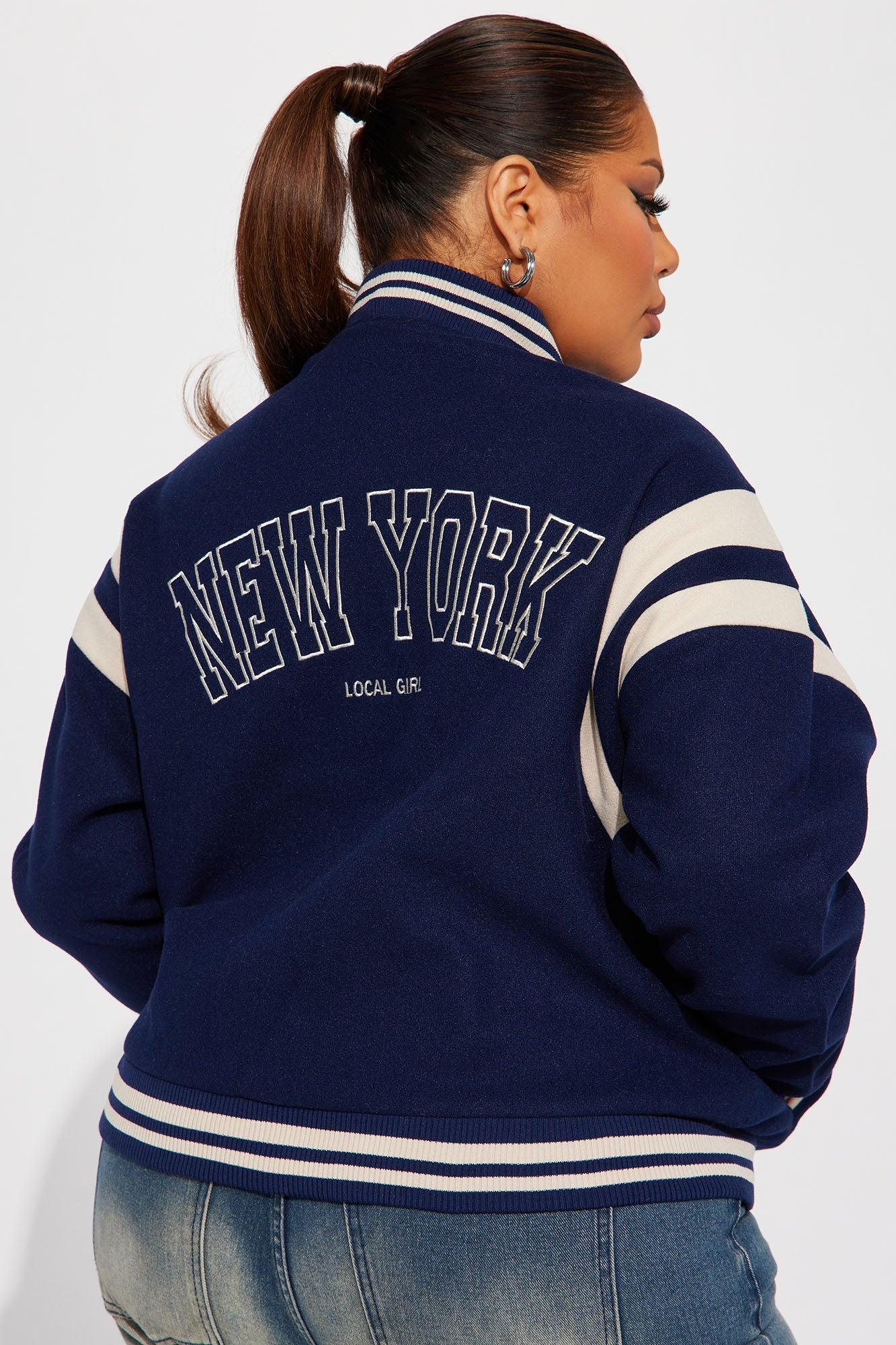 Manhattan Babe Varsity Jacket - Navy
