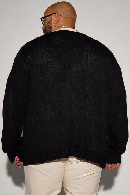 Go To Varsity Cardigan - Black/combo