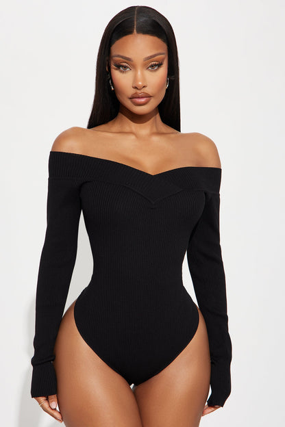 Sam Sweater Bodysuit - Black