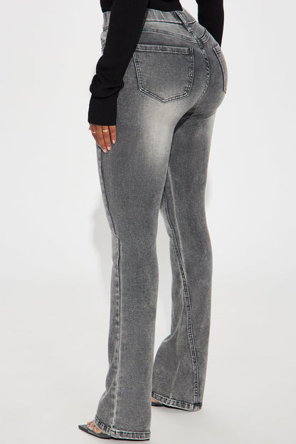 She Stands Out Tummy Control Bootcut Jeans - Grey