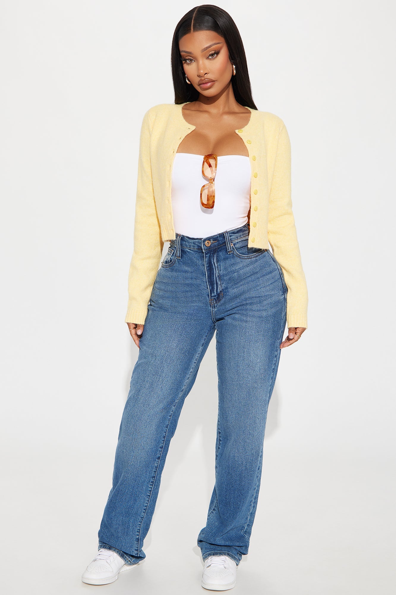 Sweet Sensation Cropped Cardigan - Yellow
