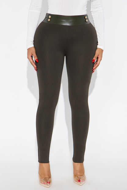 Kendra Ponte Leggings - Olive