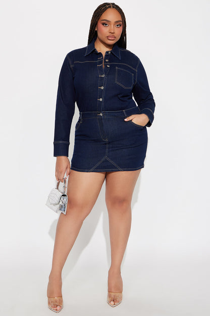 Belleville Denim Mini Dress - Rinse Blue Wash