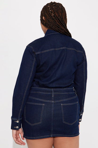 Belleville Denim Mini Dress - Rinse Blue Wash