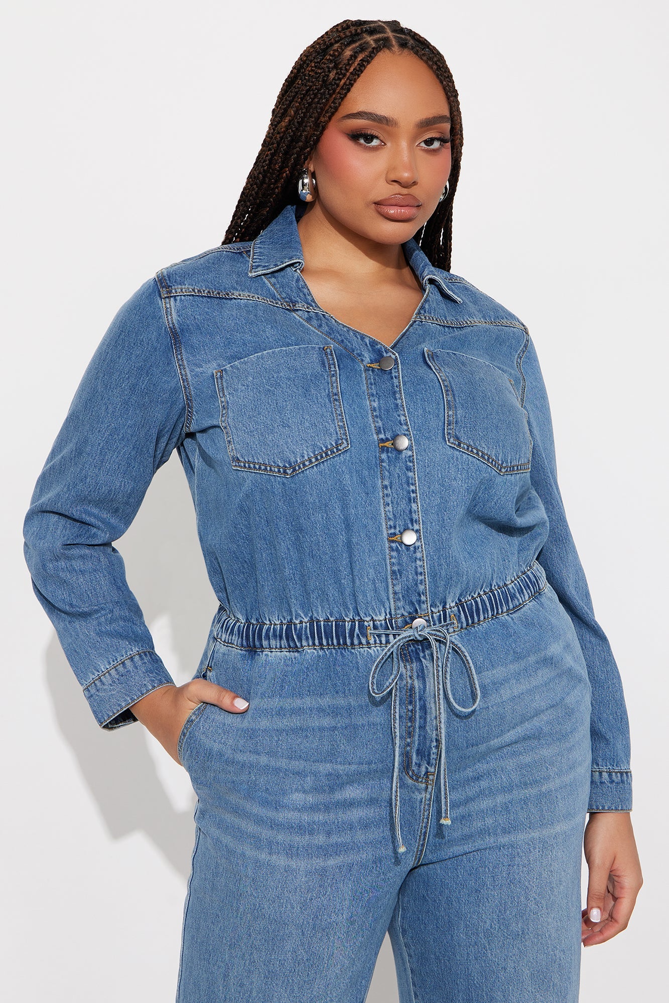 Charlie Denim Jumpsuit - Medium Wash