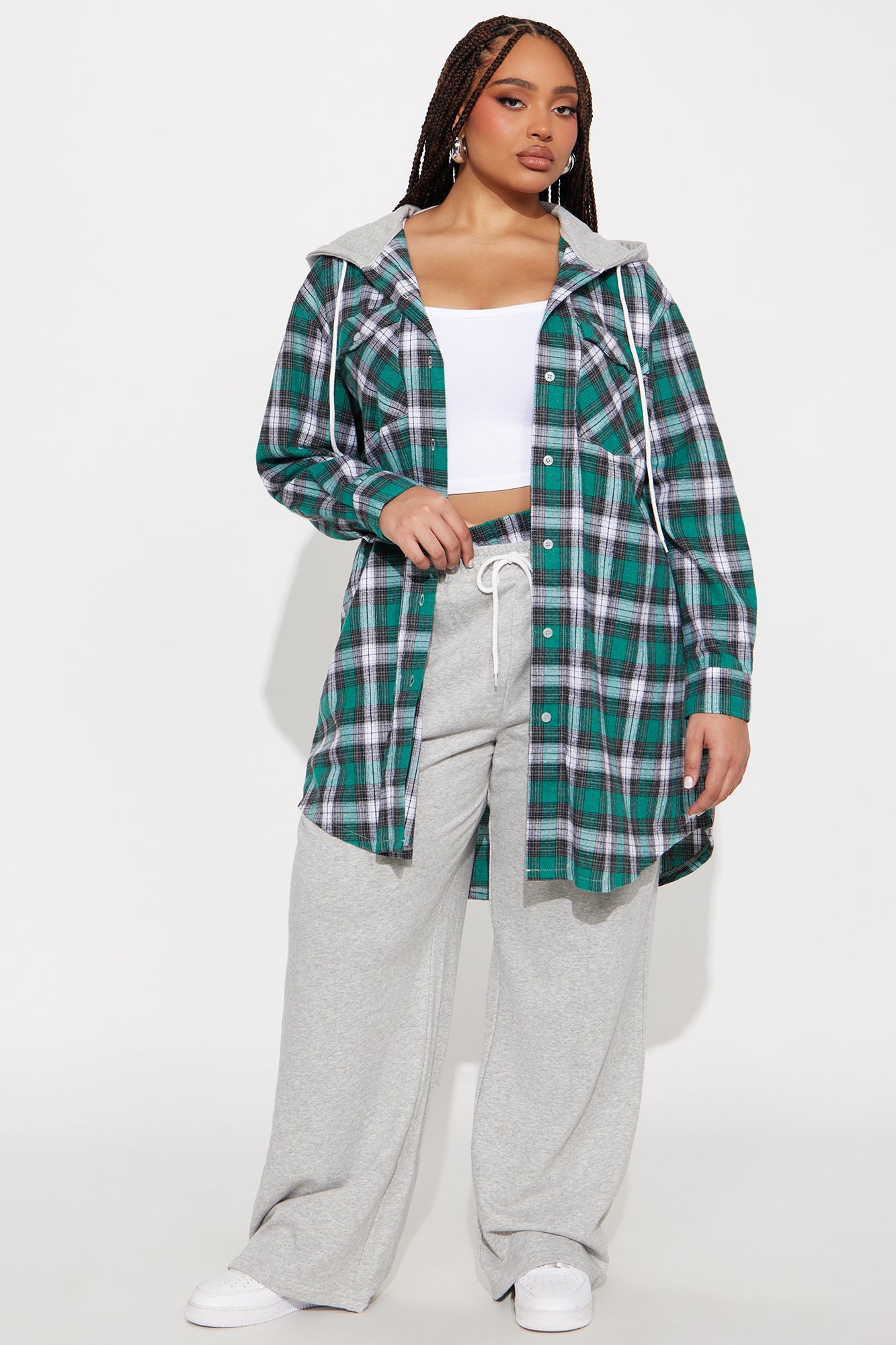 Parker Plaid Pant Set - Green/combo