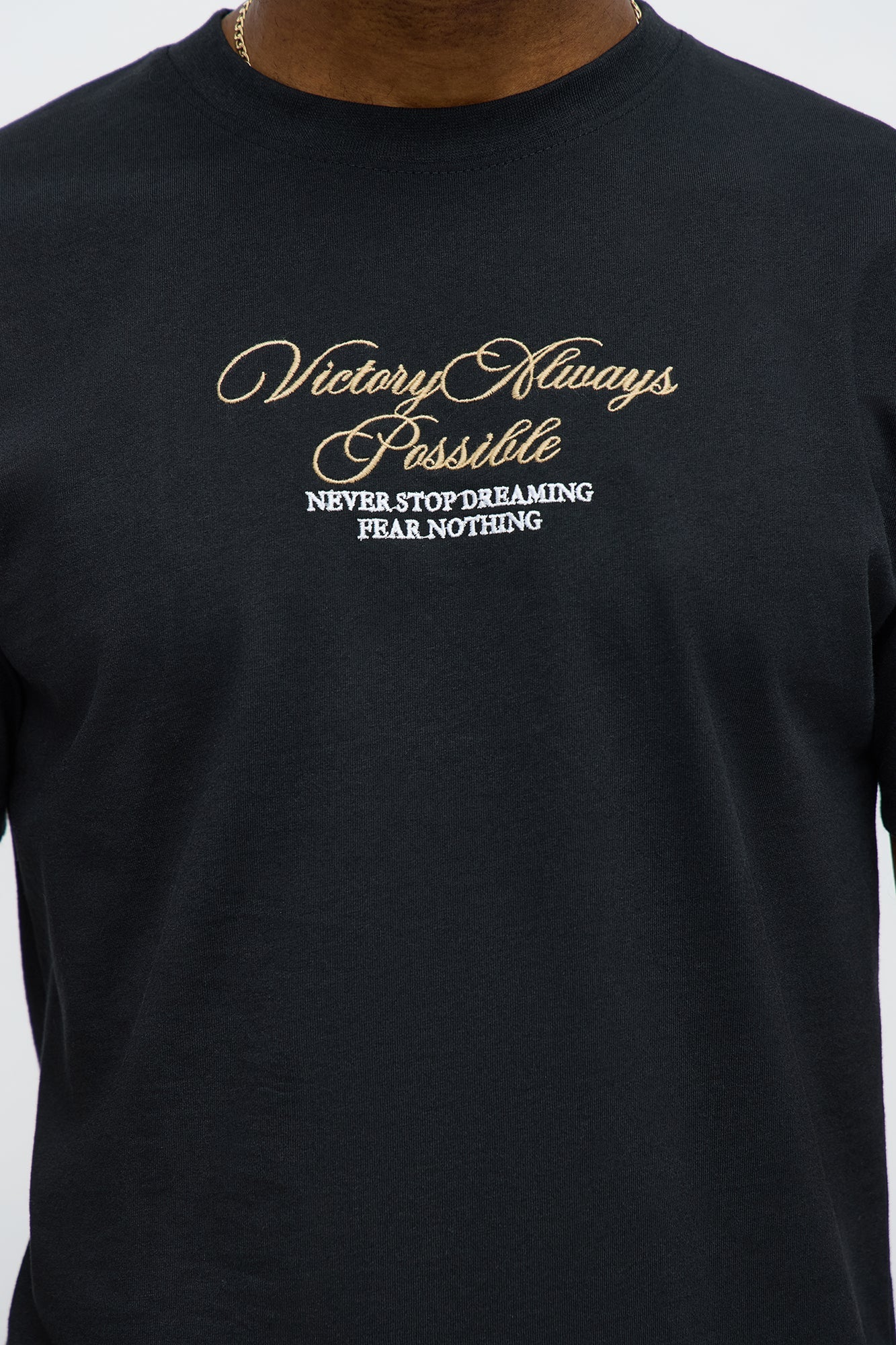 Victory Embroidery Short Sleeve Tee - Black