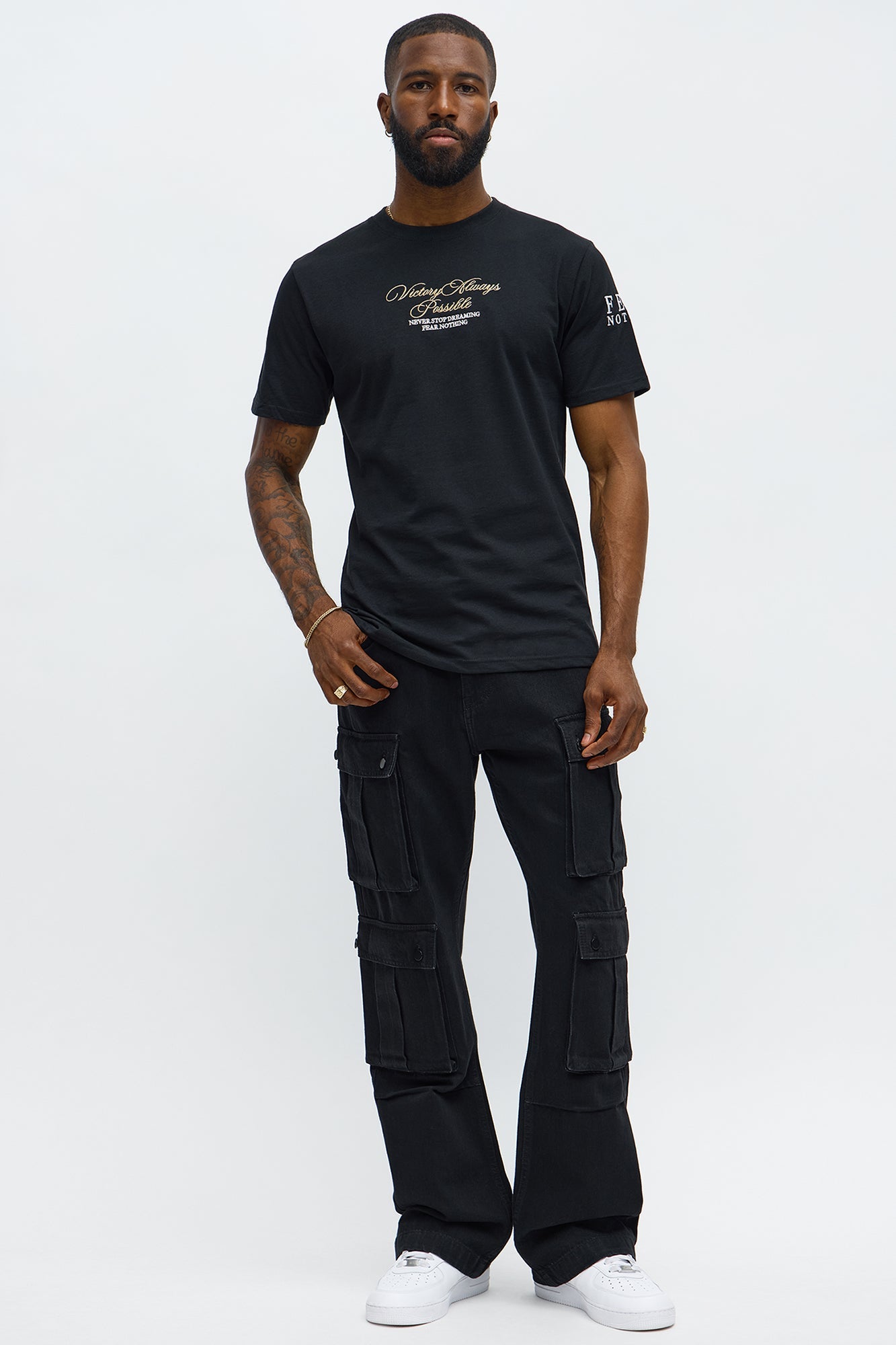 Victory Embroidery Short Sleeve Tee - Black