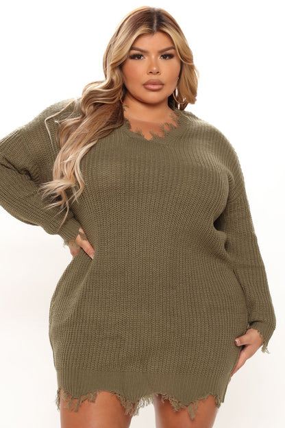 Sarabeth Sweater Mini Dress - Olive