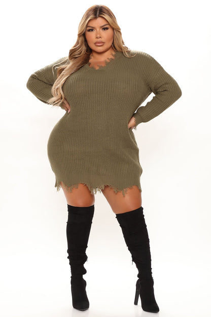 Sarabeth Sweater Mini Dress - Olive