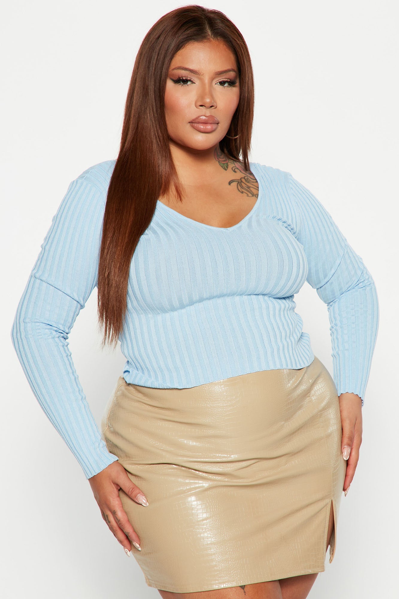Kallan Knit Sweater Top - Blue