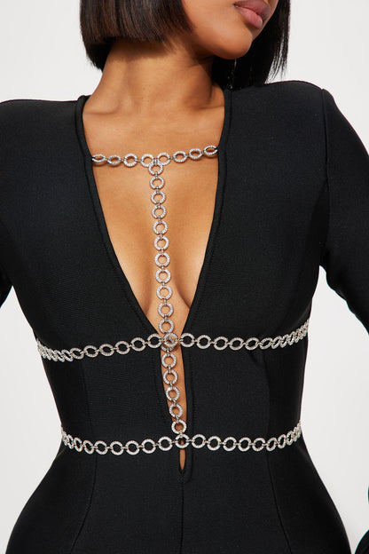 Kaia Bandage Midi Dress - Black