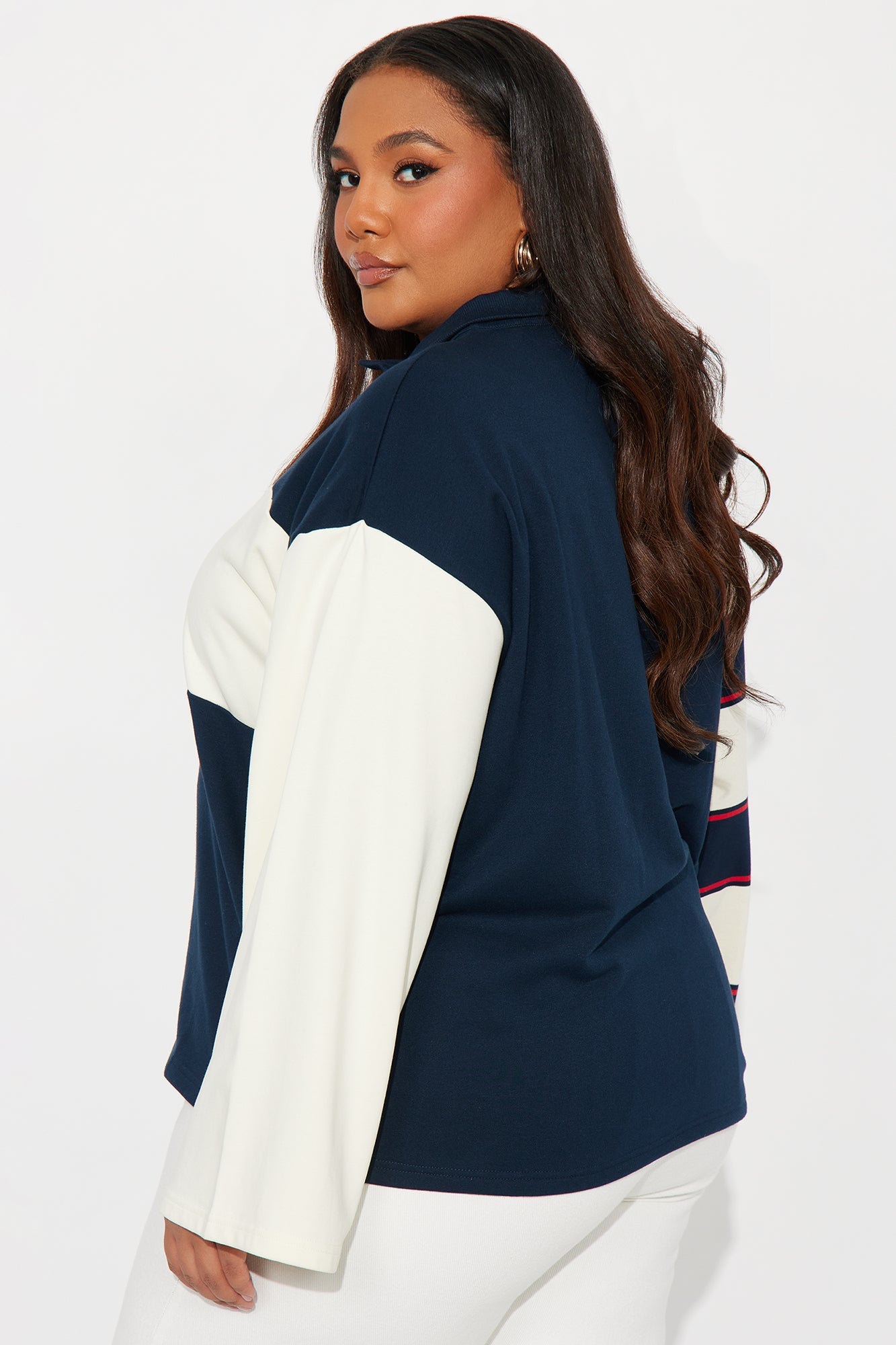 Cedar Grove California Quarter Zip Top - Navy/combo