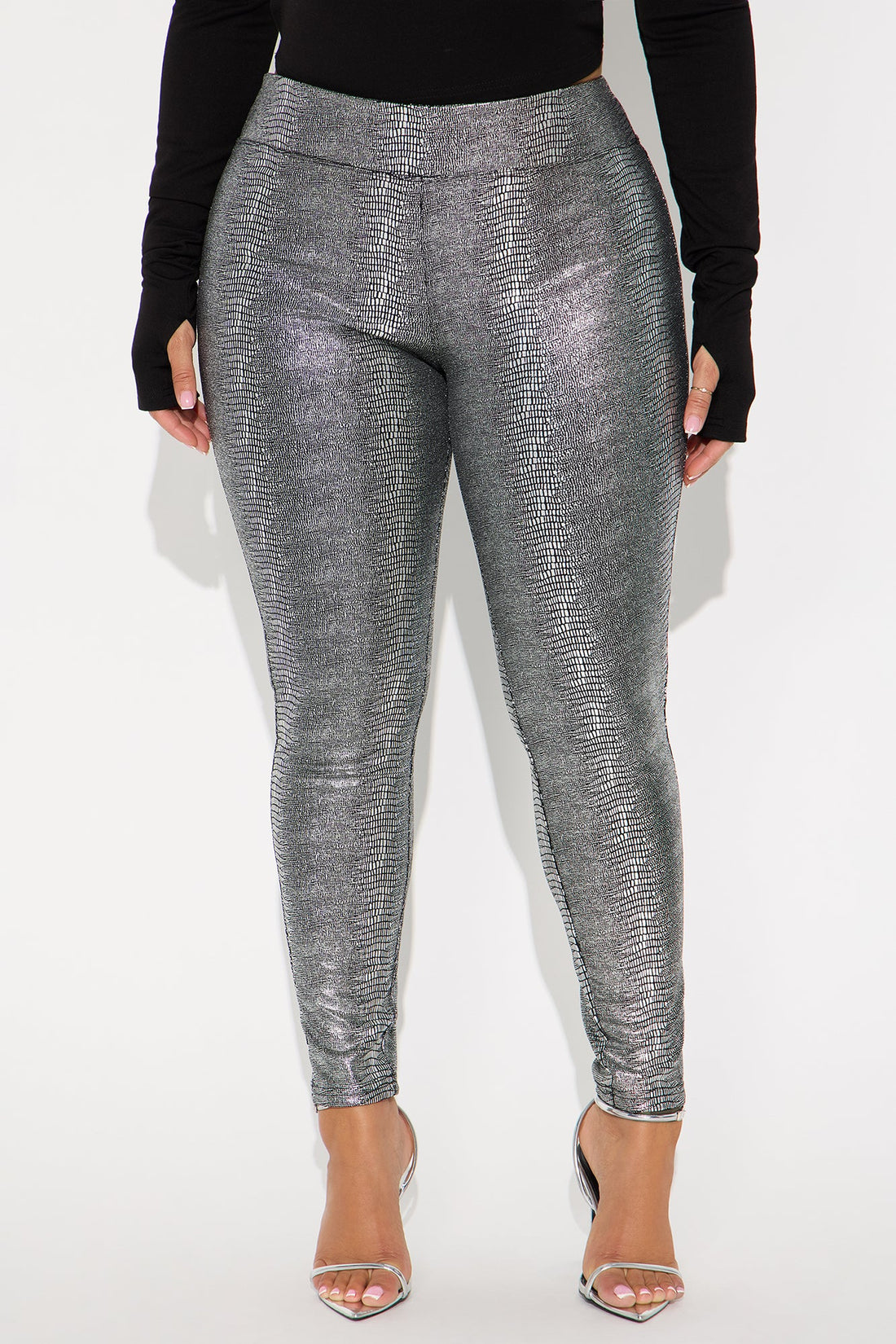 Exclusive Access Metallic Legging 28″ - Silver