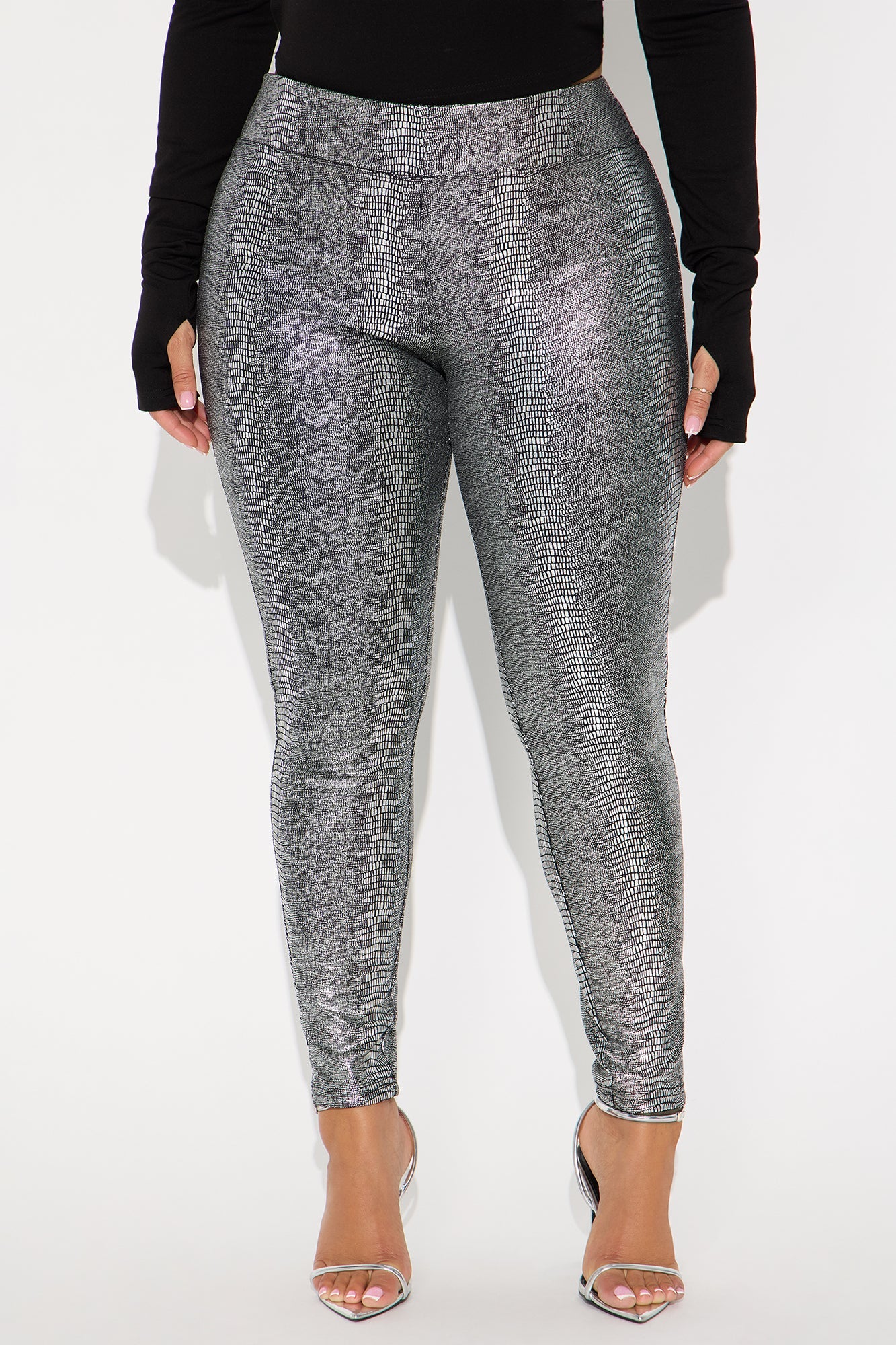 Exclusive Access Metallic Legging 28″ - Silver
