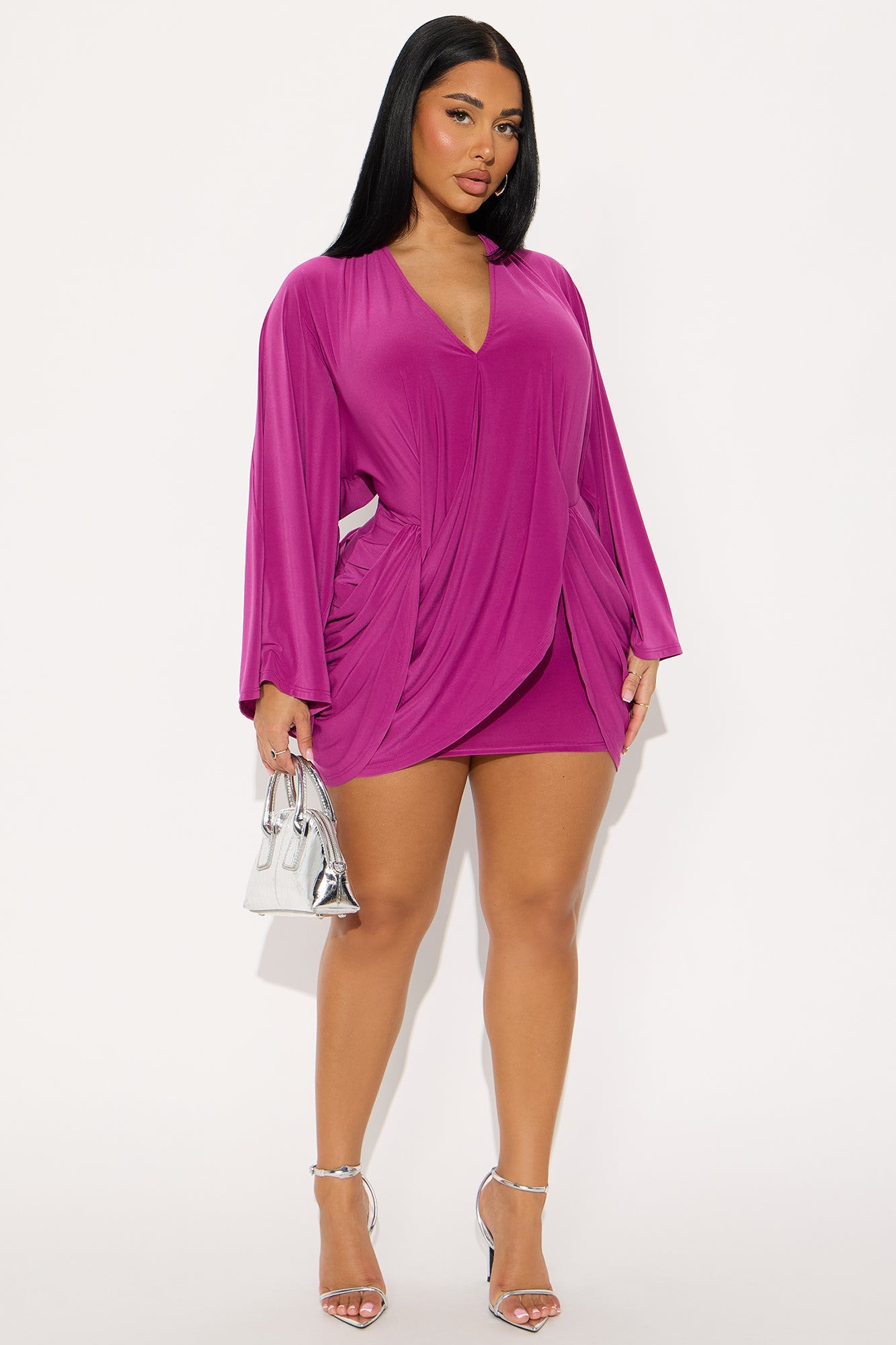 Clara Draped Mini Dress - Orchid
