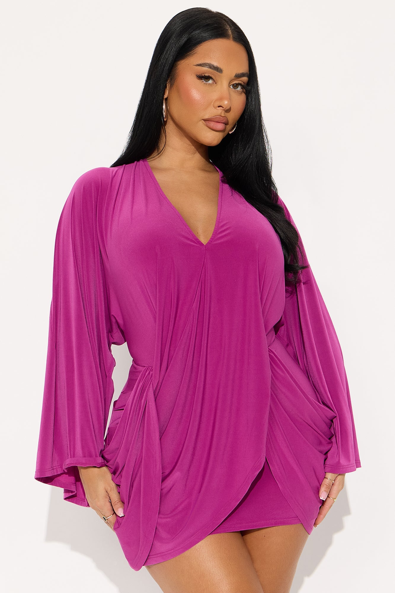 Clara Draped Mini Dress - Orchid