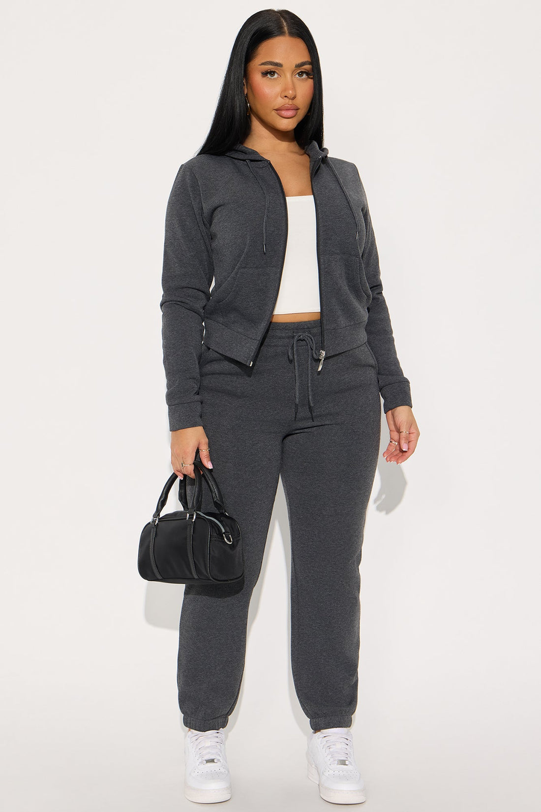 Candice Zip Up Hoodie - Charcoal