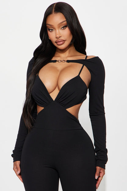 Night Owl 2 Piece Set Jumpsuit - Black