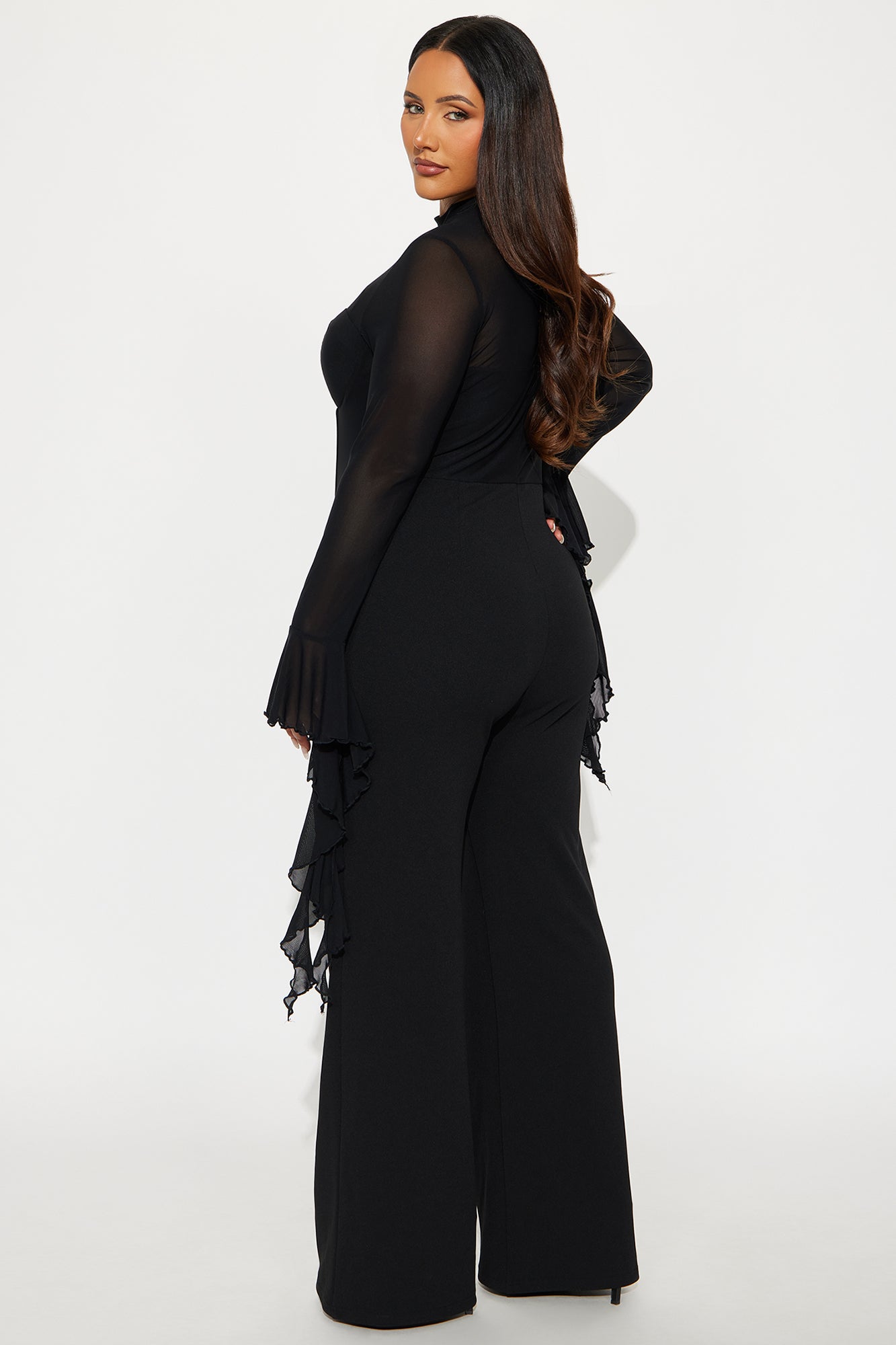 Angela Long Sleeve Jumpsuit - Black