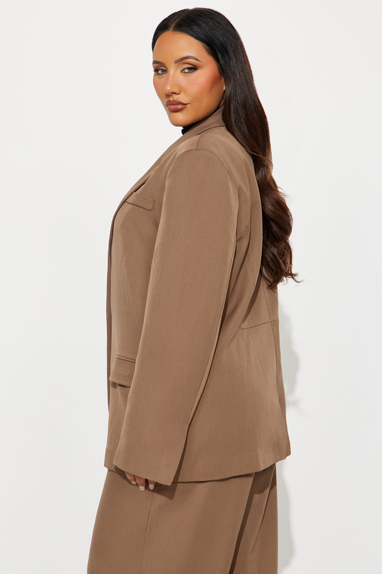 Close The Deal Fitted Blazer - Mocha
