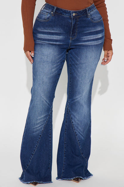 Terra Bella Low Rise Flare Jeans - Dark Wash