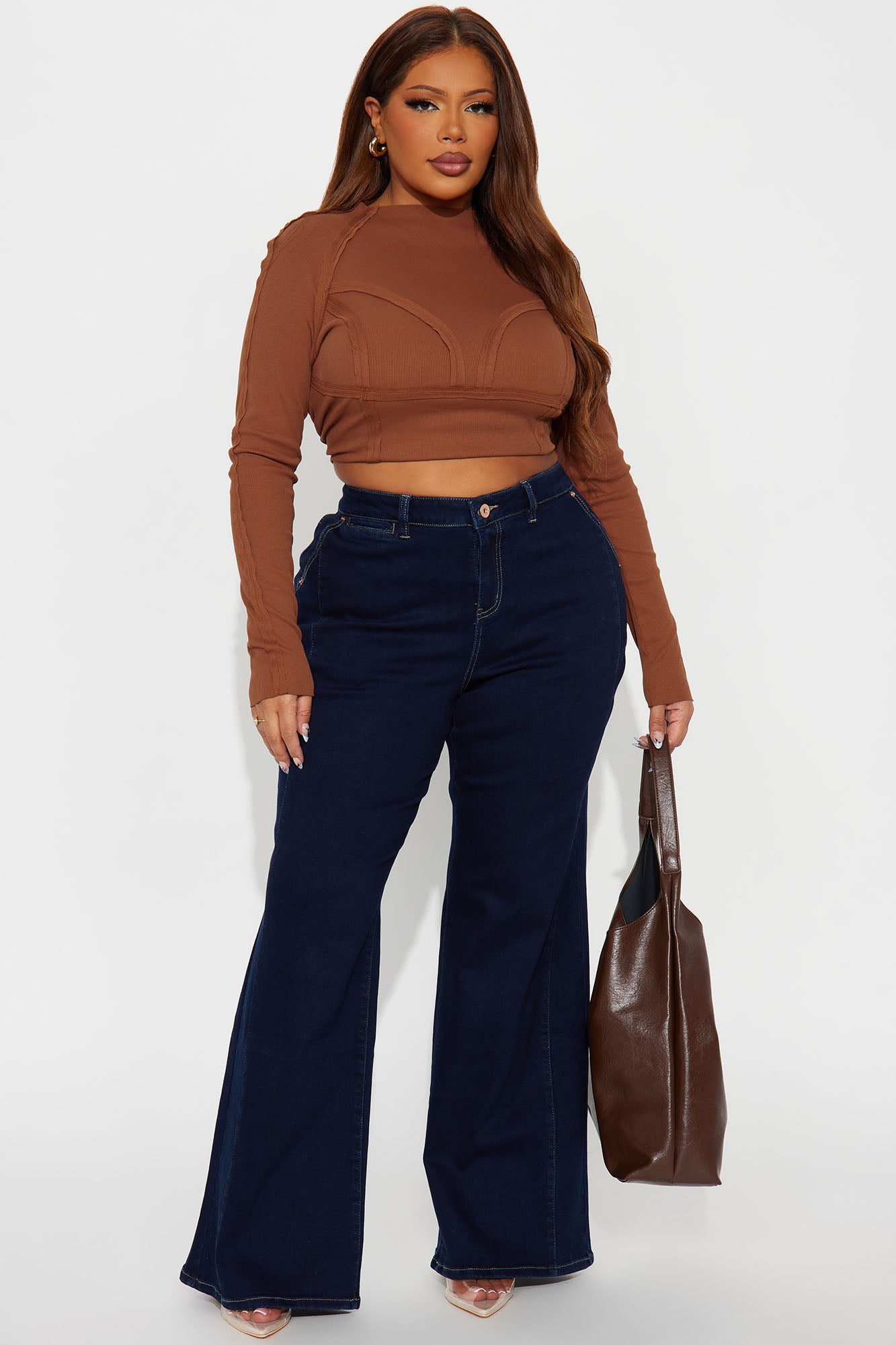 Iconic Stretch Trouser Wide Leg Jeans - Dark Denim