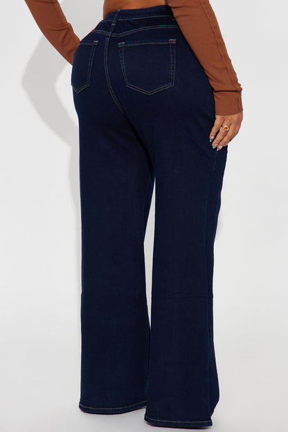 Iconic Stretch Trouser Wide Leg Jeans - Dark Denim