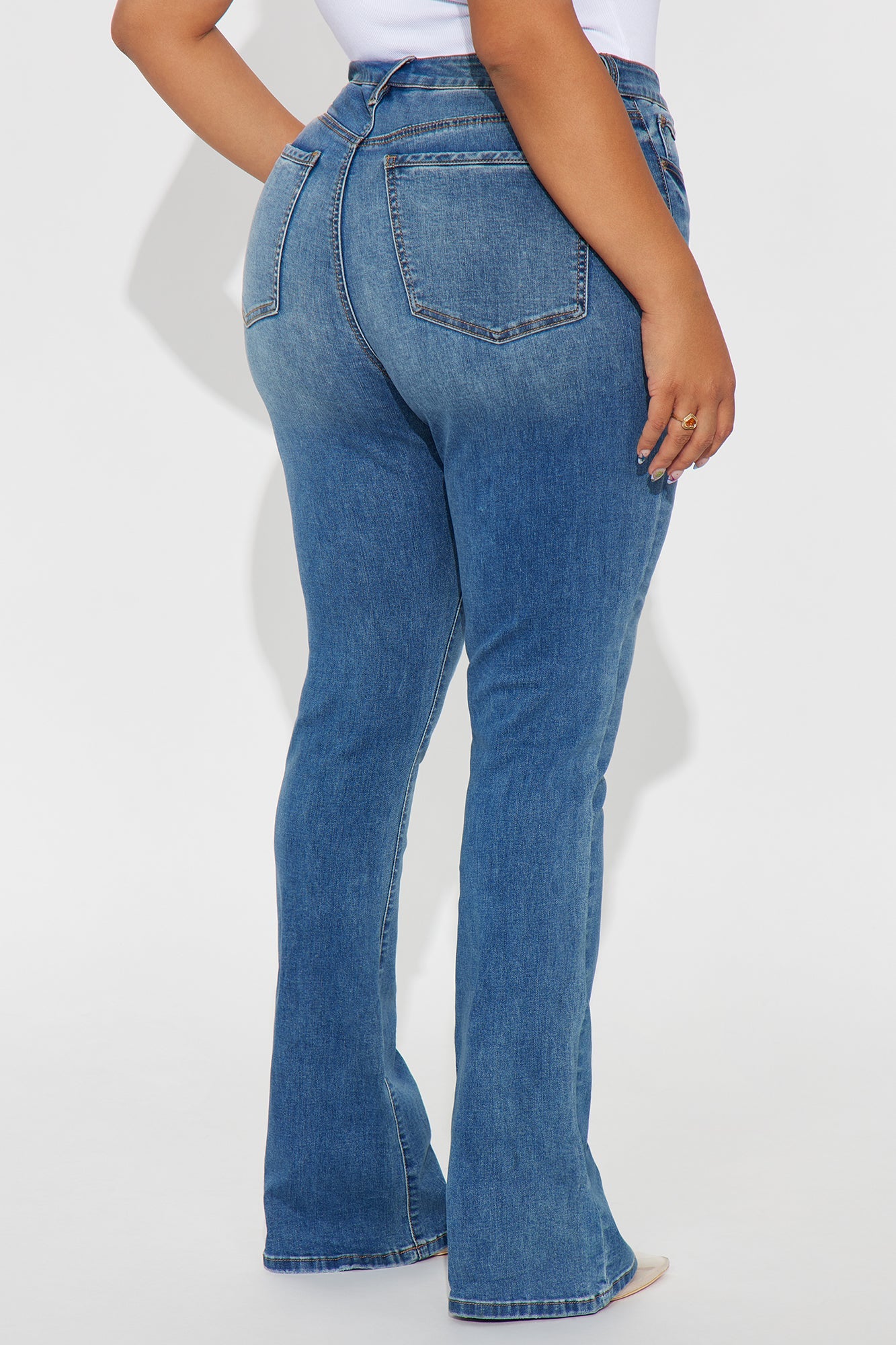Level Up Low Rise Stacked Bootcut Jeans - Medium Wash