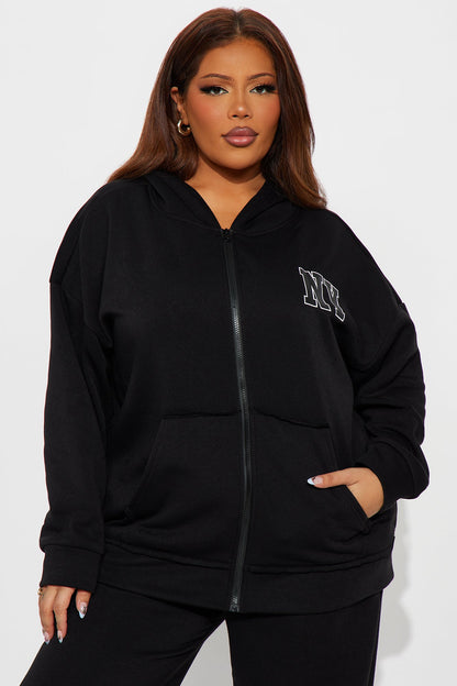 NY Oversized Fleece Pant Set - Black