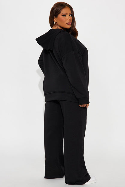 NY Oversized Fleece Pant Set - Black