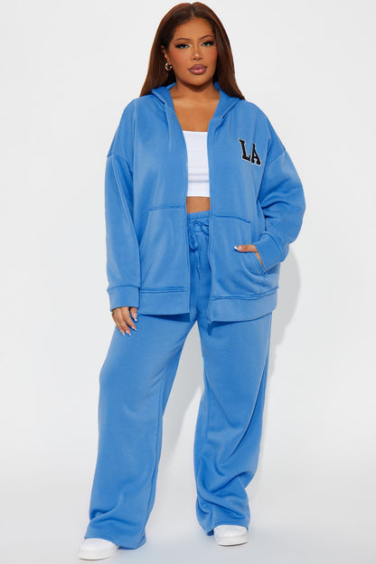 LA Oversized Fleece Pant Set - Blue